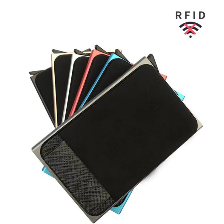 اتوماتیک پاپ اپ RFID المونیم والټ د لچک شاته پاؤچ سره